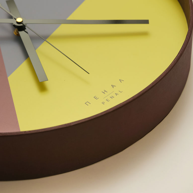 Close, side view of a Funky wall clock